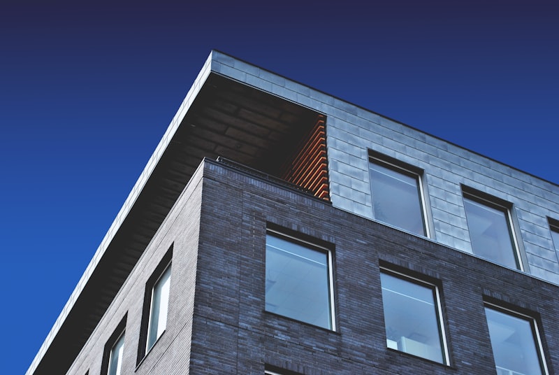 Modern house facade with vertical timber louvers